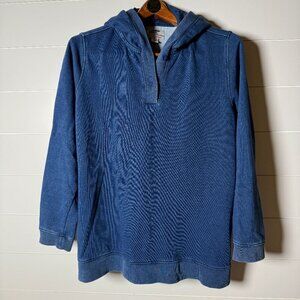 Lands' End Serious Sweats Size Large (14-16) Denim Blue Color Hoodie